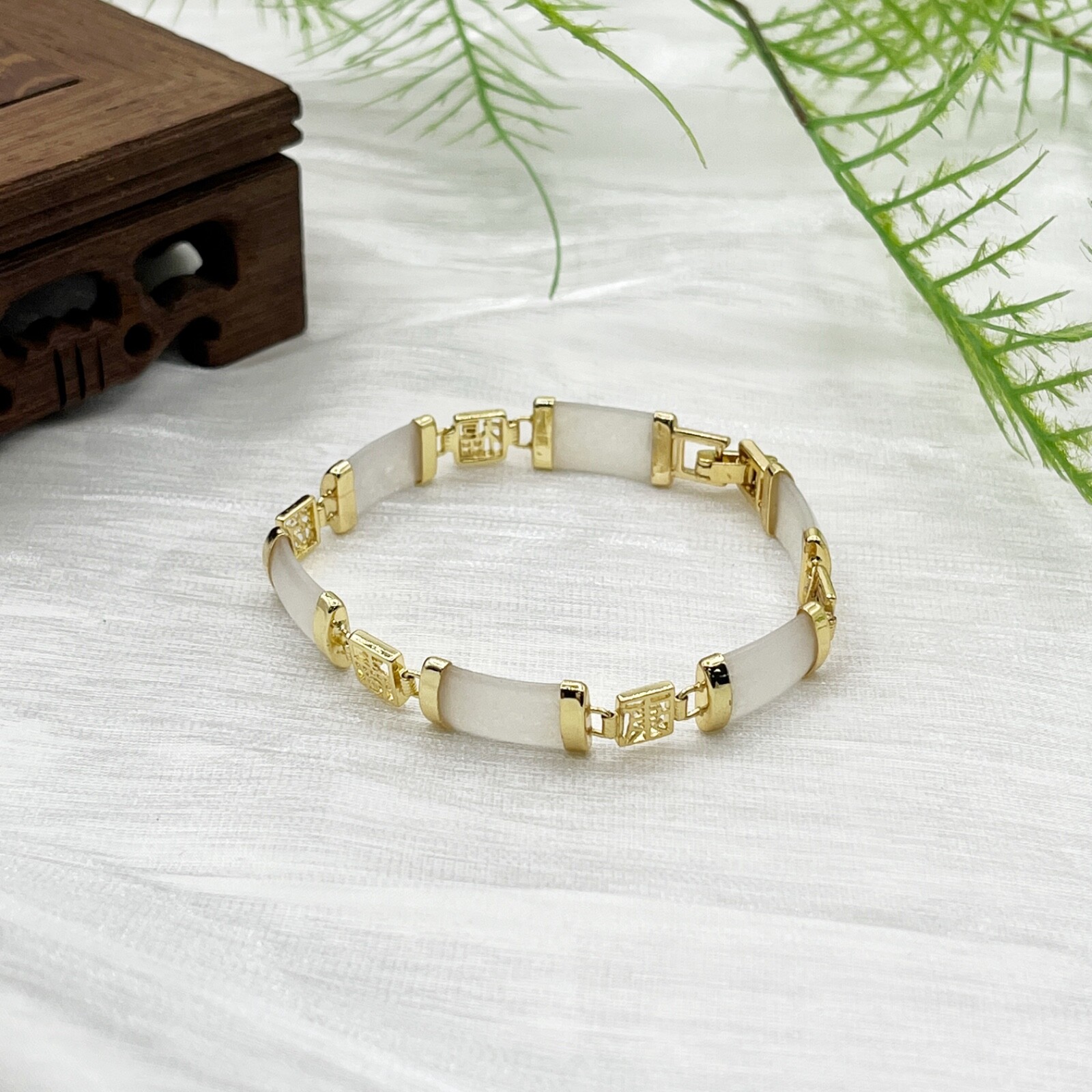Multiple Color Jade Link Bracelet Handmade Natural Gemstone Bracelet