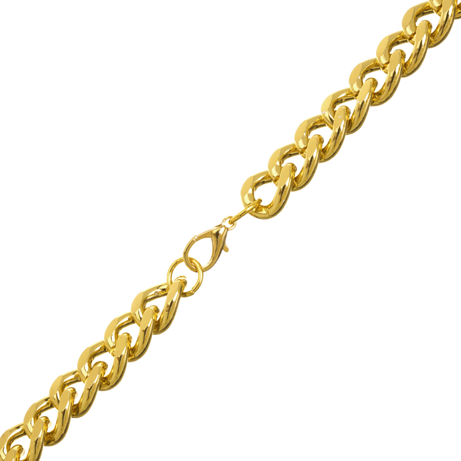 Men’s Gold Plated 18 mm Large Cuban Chain Necklace ALM005 18″ 20″ 24″ 30″ 36″