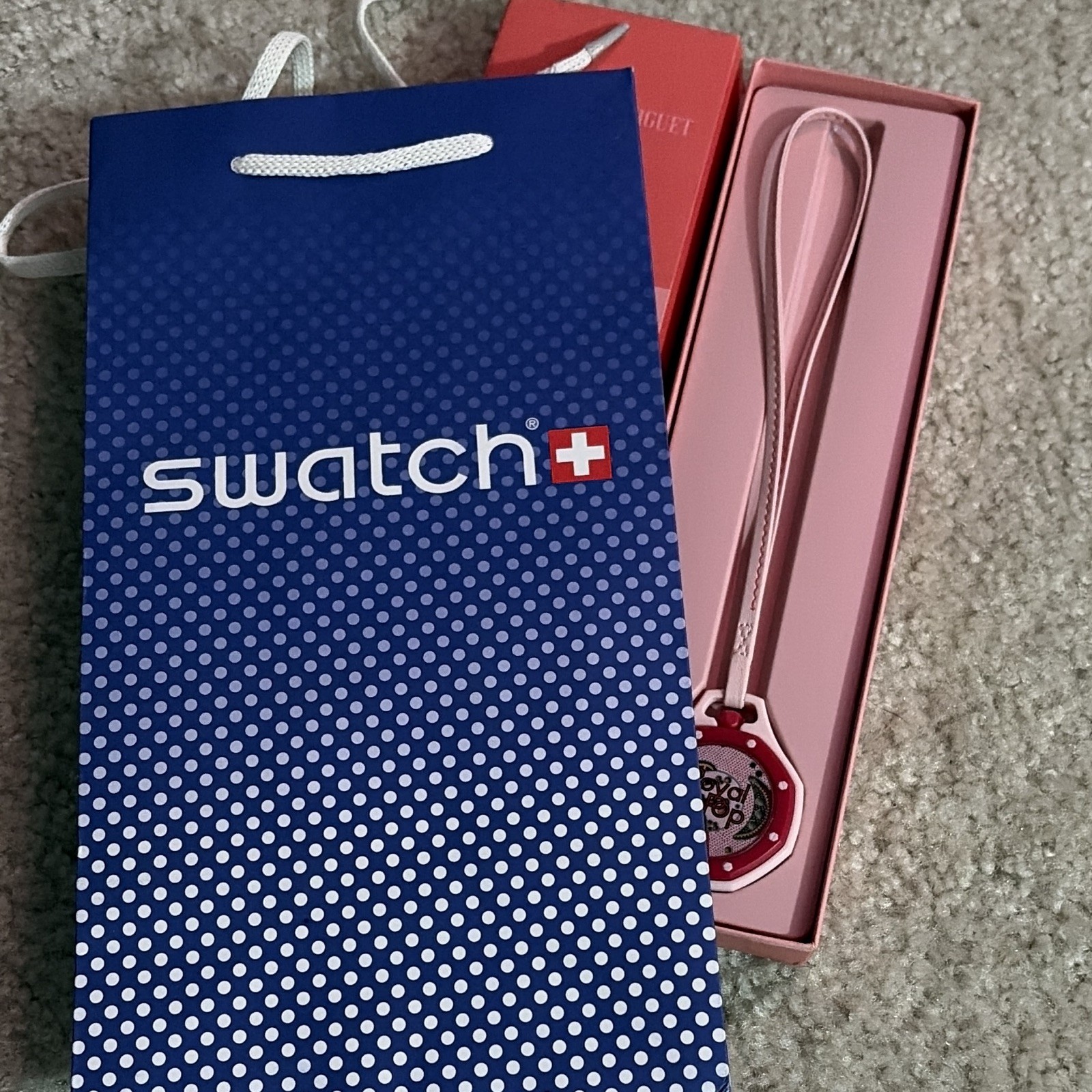 Swatch Royal Pop Otto Rosso Quartz Analog Pink Dial Octagon Watch w/ Box