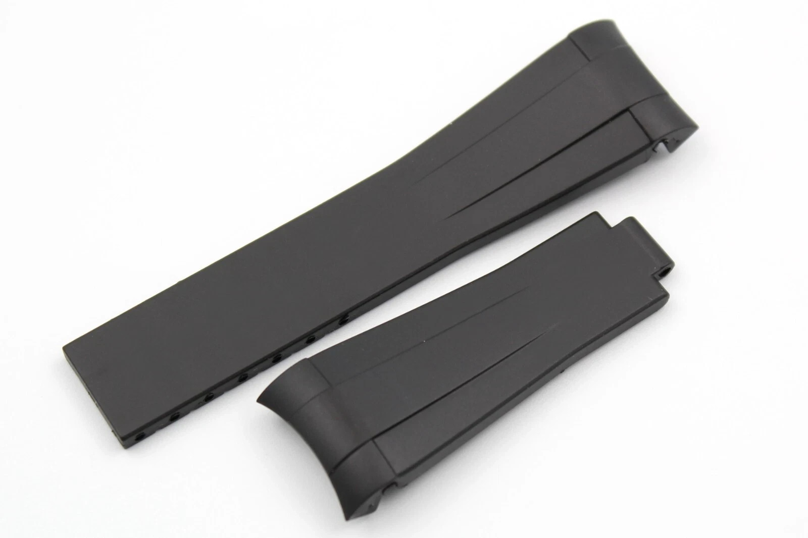 Black TPU Silicone Strap 20/16mm Curved Strap Clasp Clasp Sports Watch New