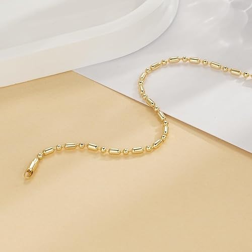 Italian 14k Gold Bracelet Amore Bead Fascino con Perla d’Oro Aragosta New 9.0in