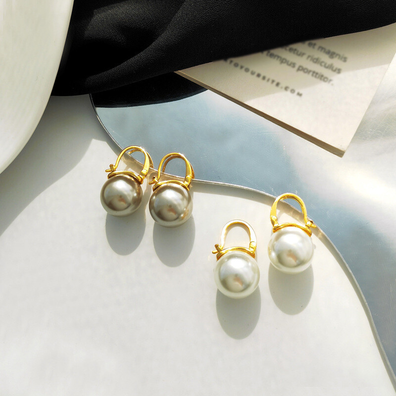Tahitian Cultured Pearl Dangle Earrings Perfectly Round Shape Smooth Flawless