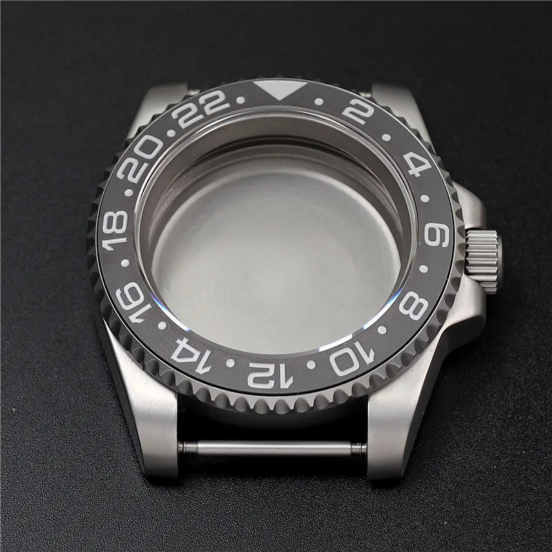 40mm Brushed Watch Case Sapphire Crystal GMT Bezel NH35 NH36 28.5mm Dial