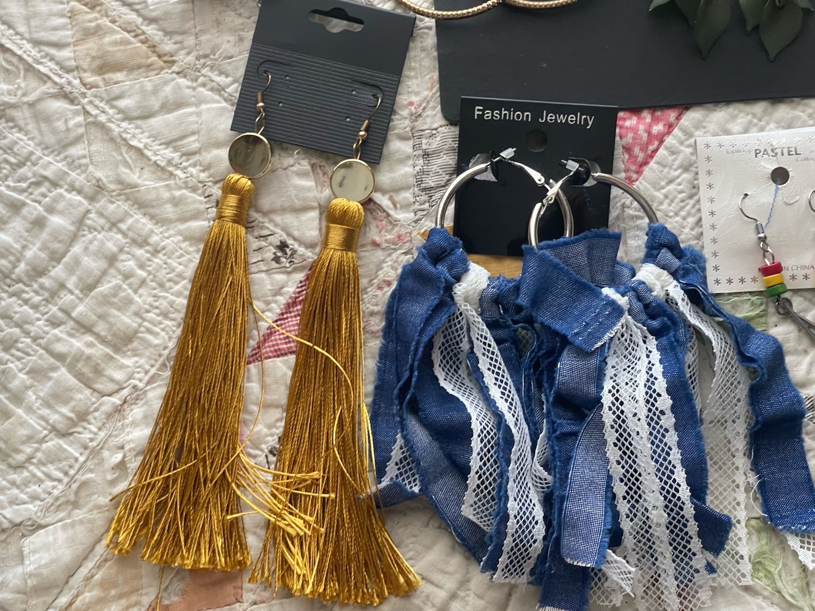 EARINGS LOT DANGLE DROP HOOP STUD TASSEL