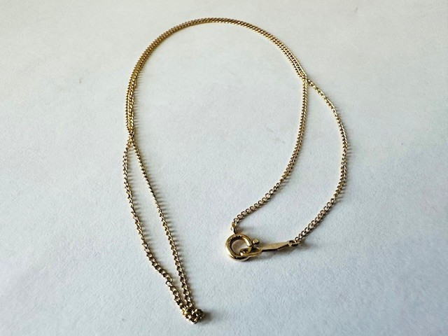 Estate 14K Yellow Gold Dainty 15″ Chain 0.5g