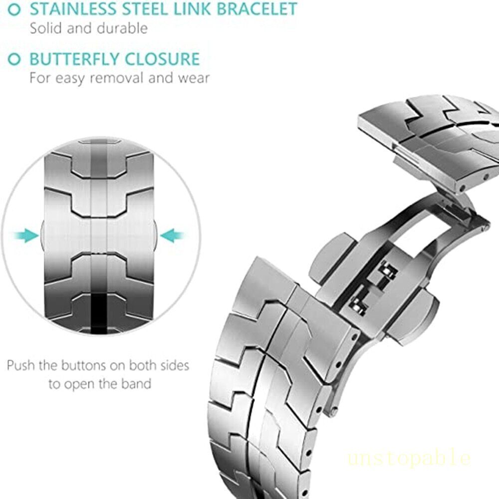 Stainless Steel Strap Band+TPU Cover Case For Apple Watch Ultra 2 49 9 8 7 6 5 4