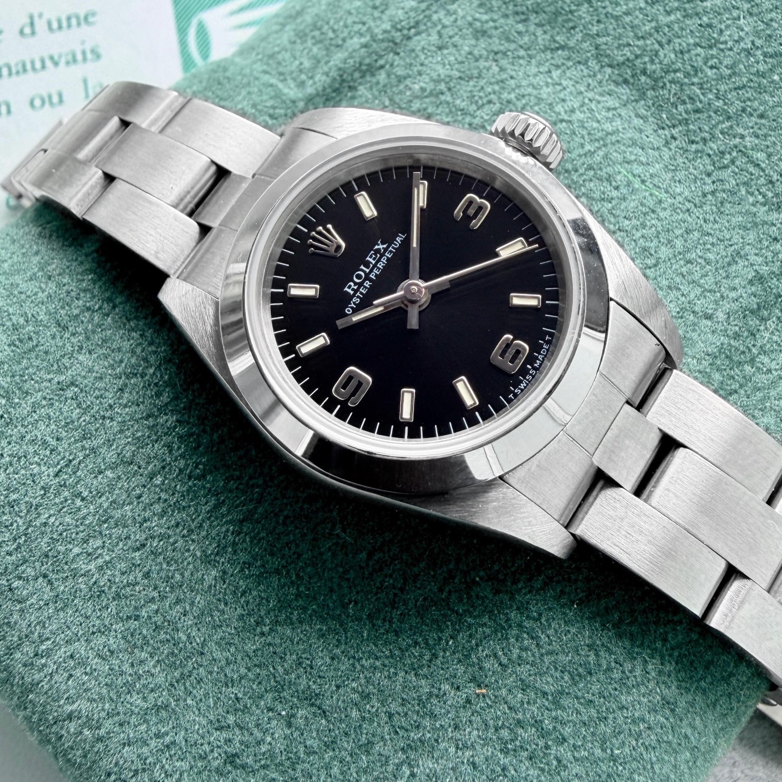 1997 Rolex Date 67180 – Box Papers – Polished and Serviced! Black Dial