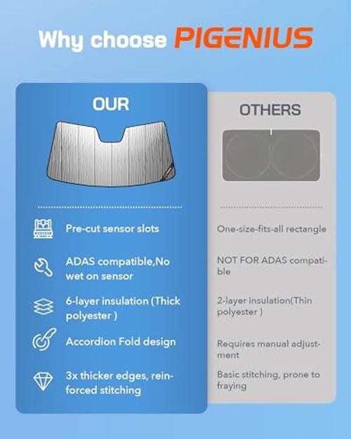 Windshield Sunshade Silver Water Ripple for Mazda 3 Sedan/Hatchback 2014-2018