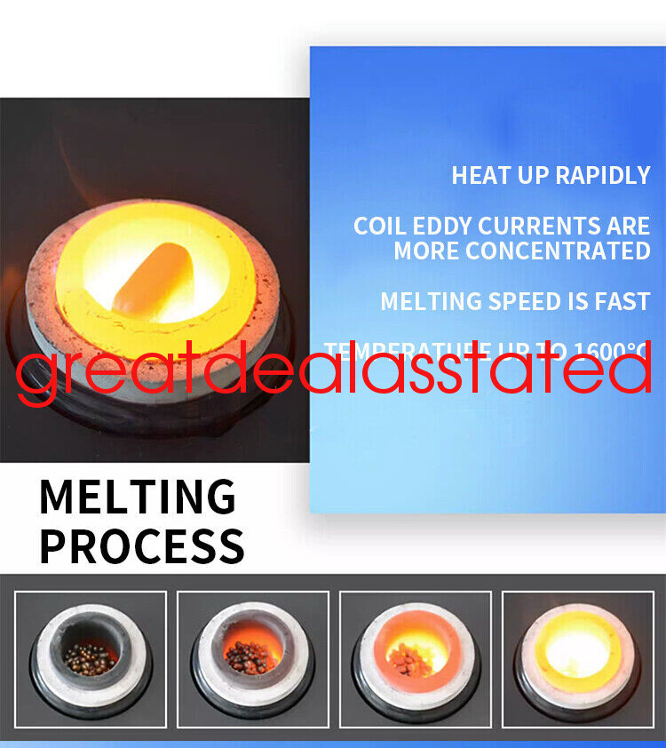 1KG New Induction Smelting Machine Jewelry Foundry Equipment 1600℃ 3500w 220v