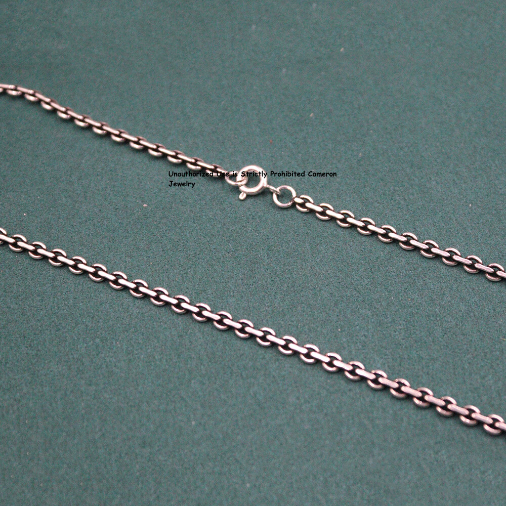 Pure S925 Sterling Silver Chain 3mm Flat Solid O Link Necklace 11-12g 19.6inch