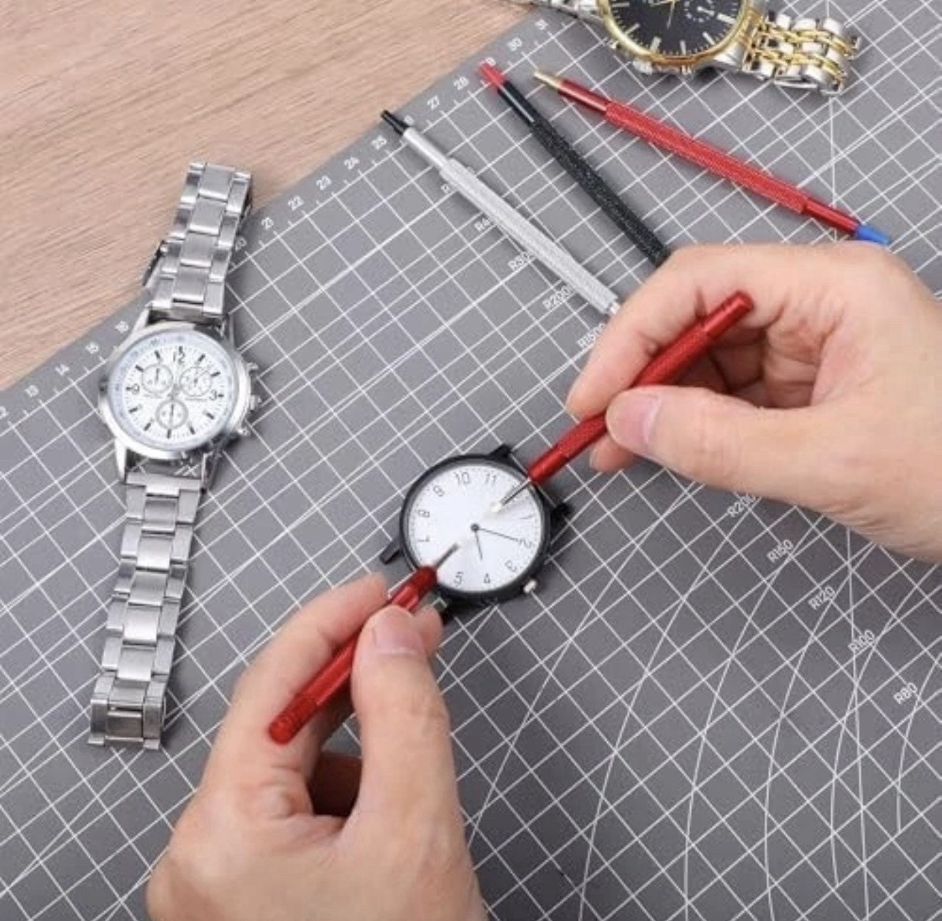 8Pcs Watch Hands Repair Tool Kit Set Watch Hand Removal Tool Dial Protector