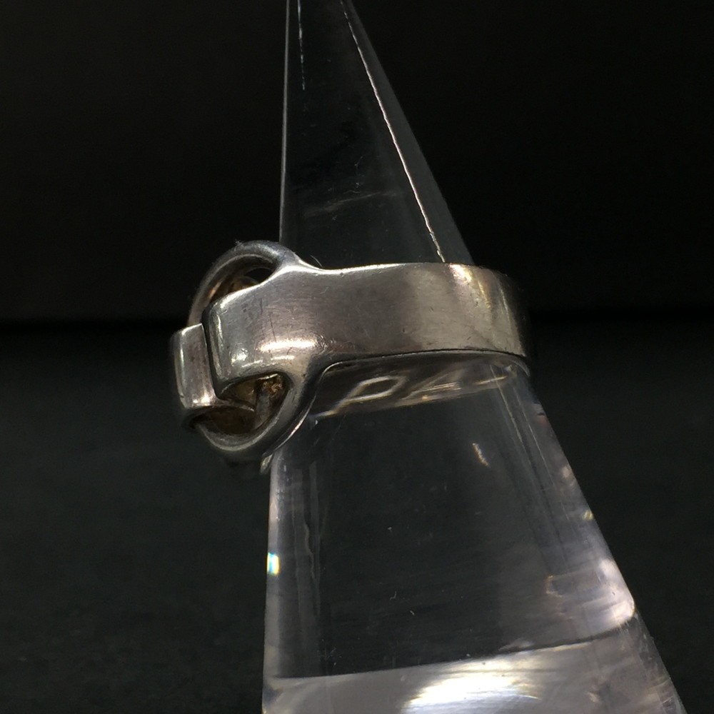 EGA HERMES Deux Anneaux Silver 925 6.5g Ring ISO sz:50/ZA0183