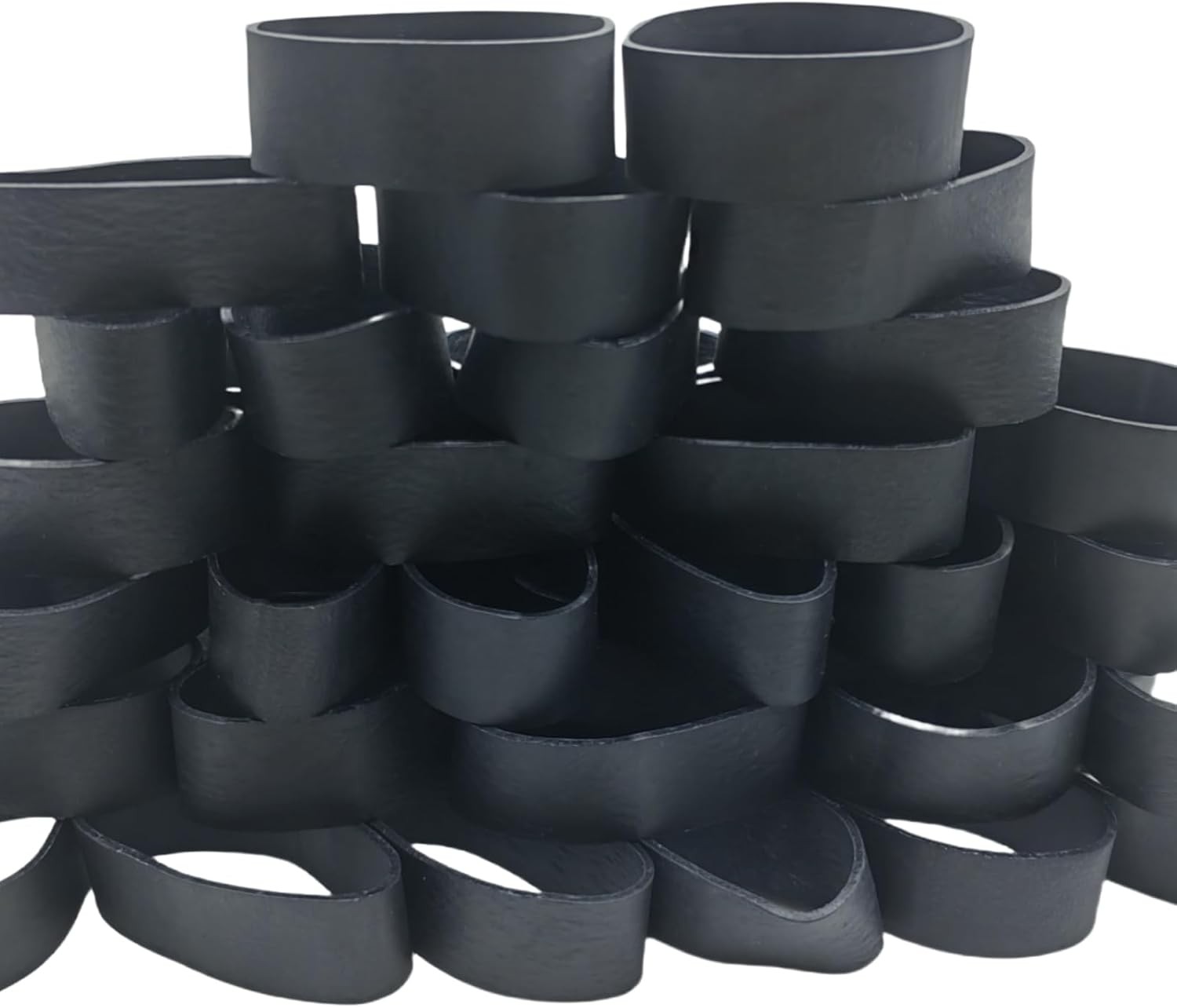 Tactical Rubber Bands Size #92 (2 1/2” x 3/4”), 50 Pcs Black Thick Wide Small