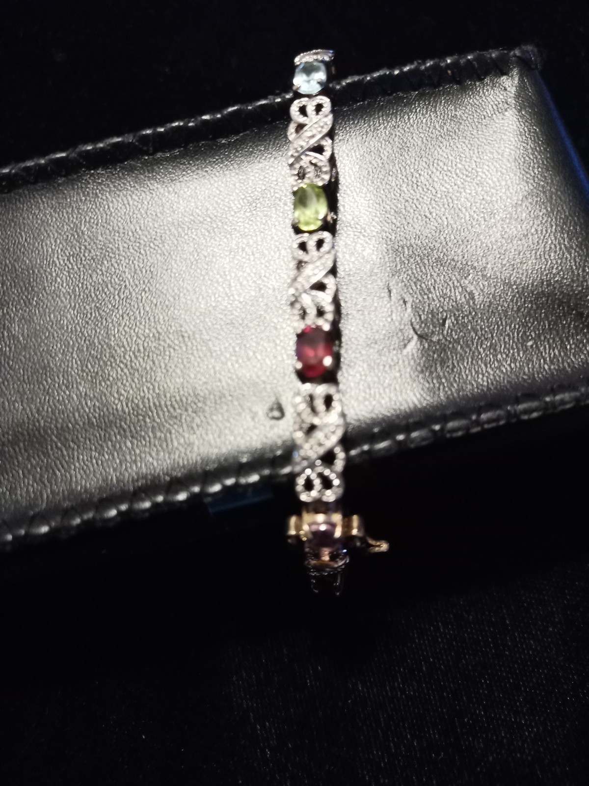 Sterling Silver BARSE .925 18 Inch 13.21 Grams. Chunky Many Precious Stones.