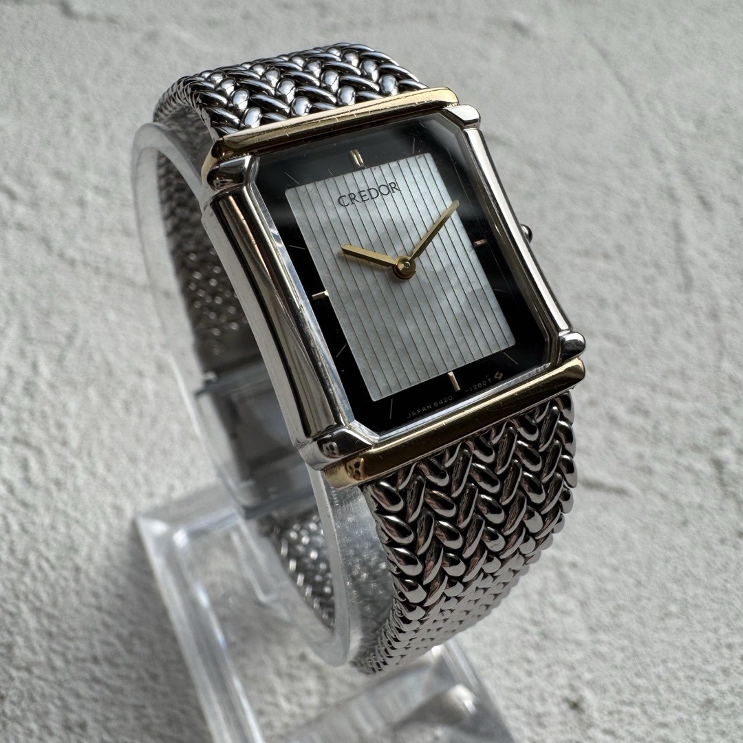Working SEIKO Credor 8420 6690 18K Shell Dial Watch from Japan