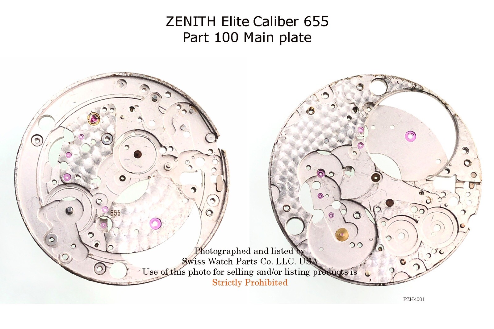 ZENITH Elite Caliber 655 Part 100 Main plate Genuine Watch Movement Part