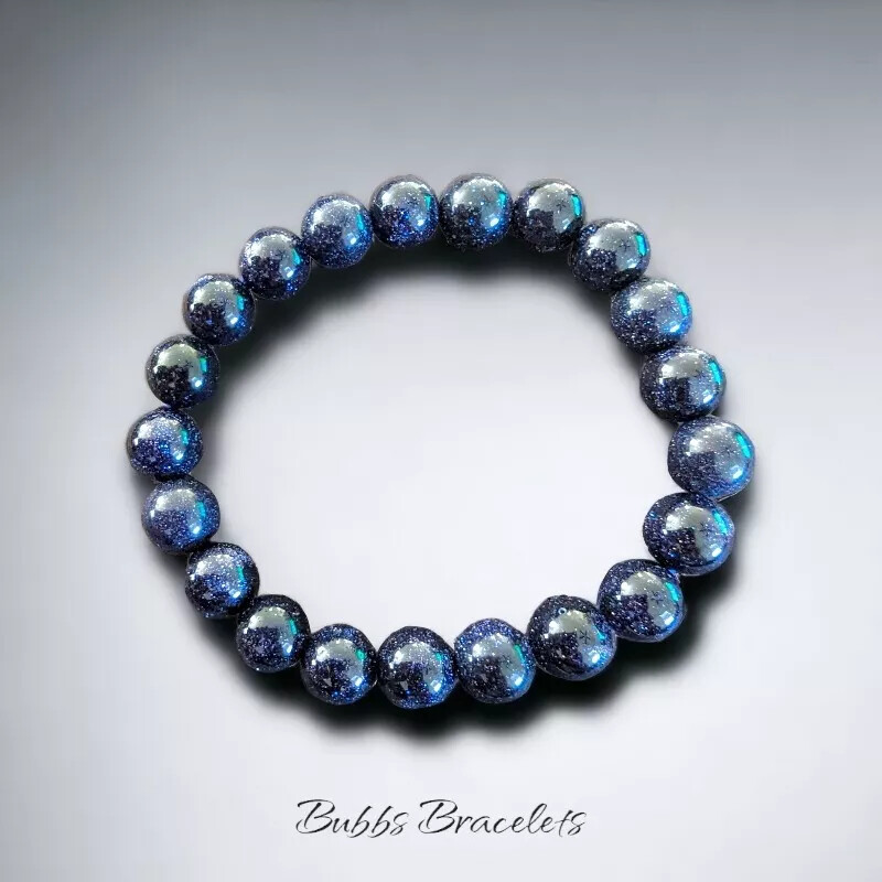 Blue Sandstone Bracelet Natural Stones Healing Bracelet Unisex