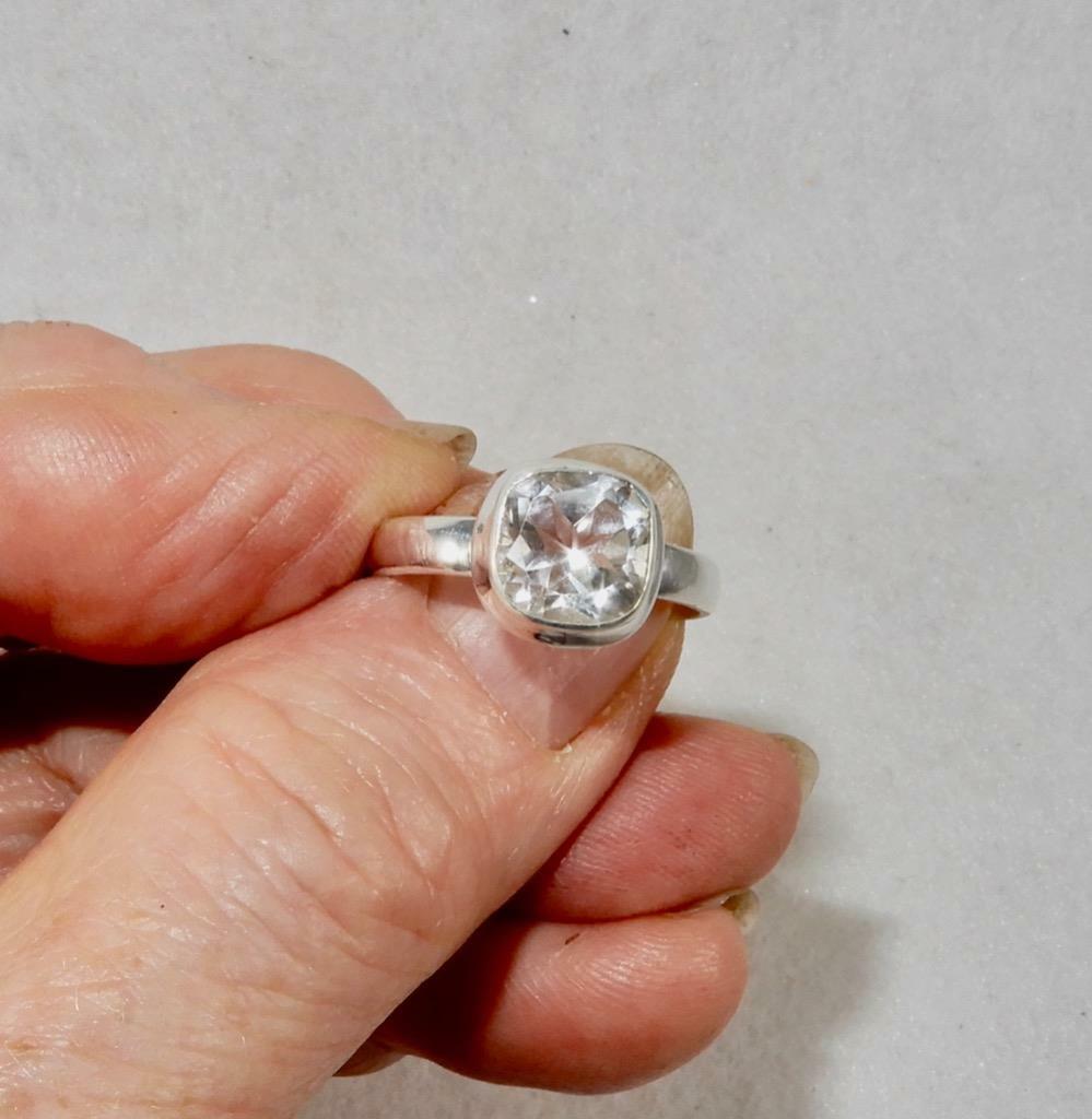 Clear Quartz Ring 925 Sterling Silver Sizes 7, 7.5, 8.25, 9, 10 Power Stone