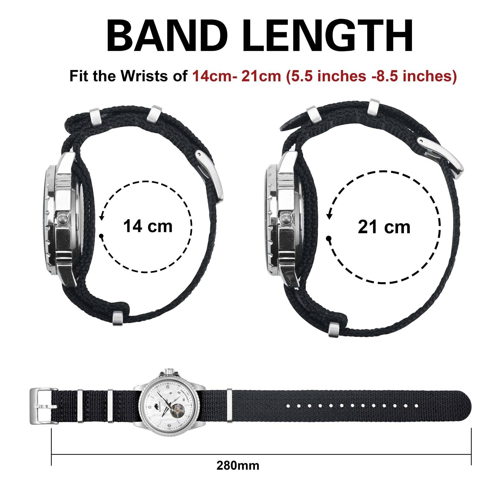 BISONSTRAP Nylon Watch Band One Pieces Watch Strap 18mm 20mm 22mm Breatheble