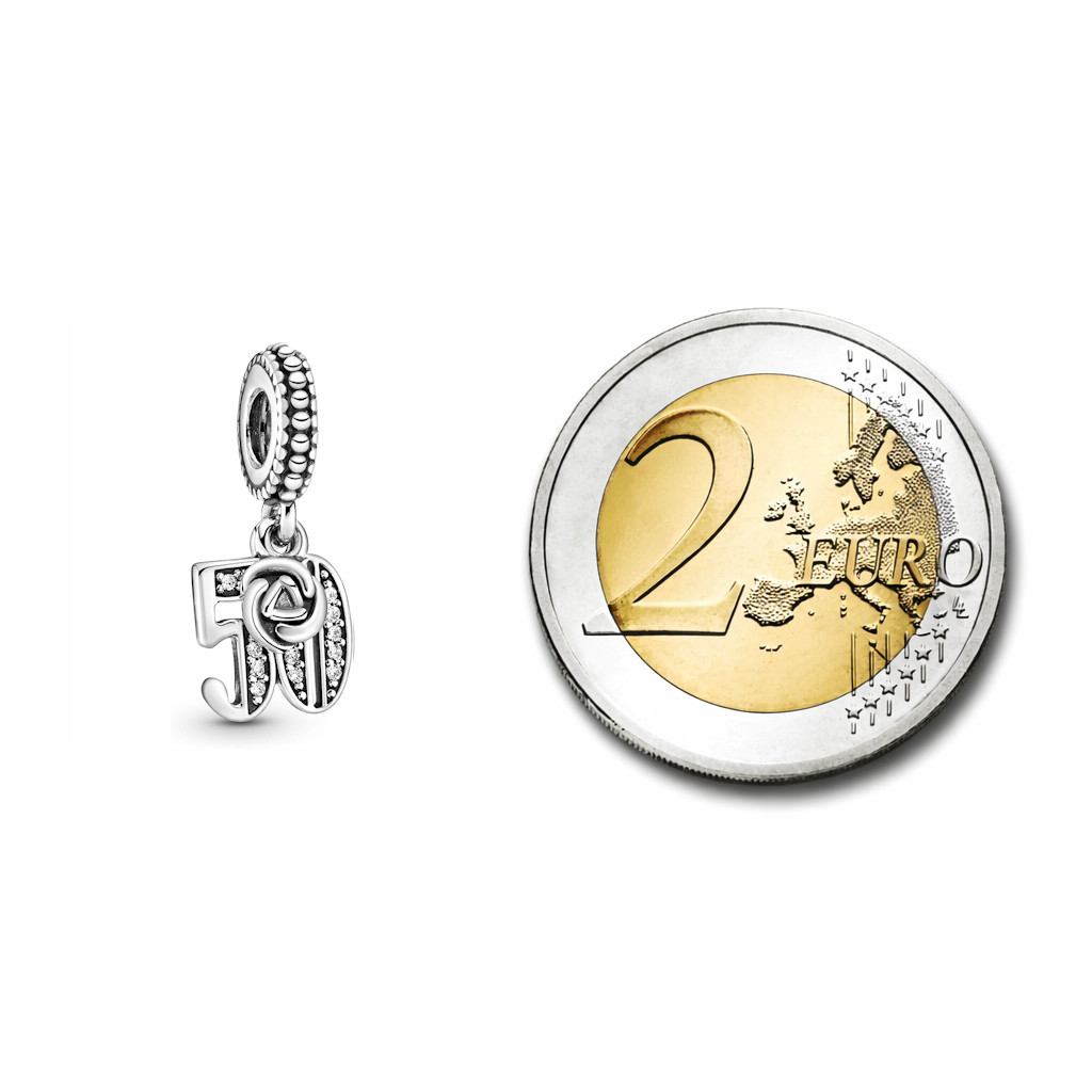 MariaFonte Bead Charm for 50 Years 925 Sterling Silver Compatible
