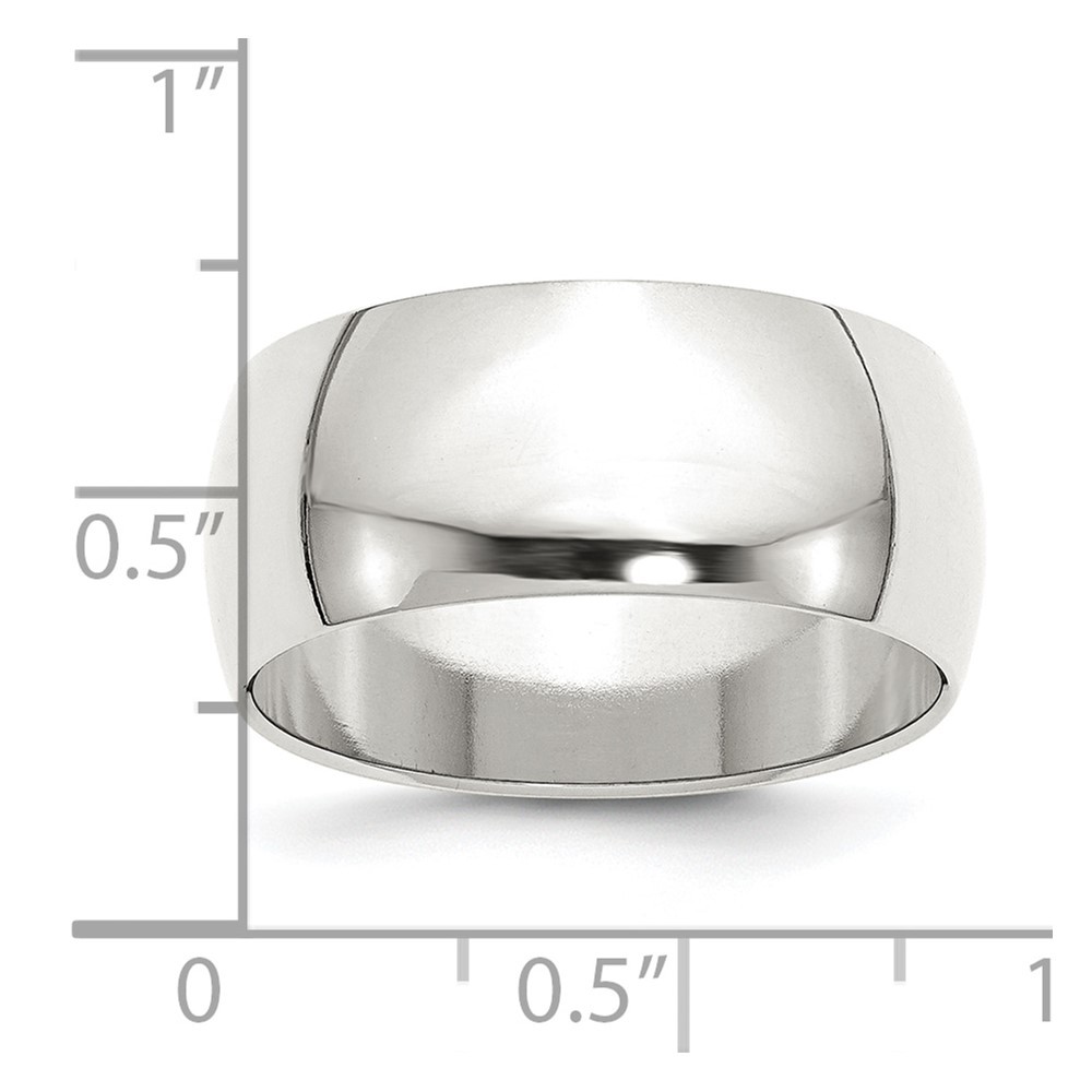 Sterling Silver 9mm Half Round Wedding Band Ring Size 12