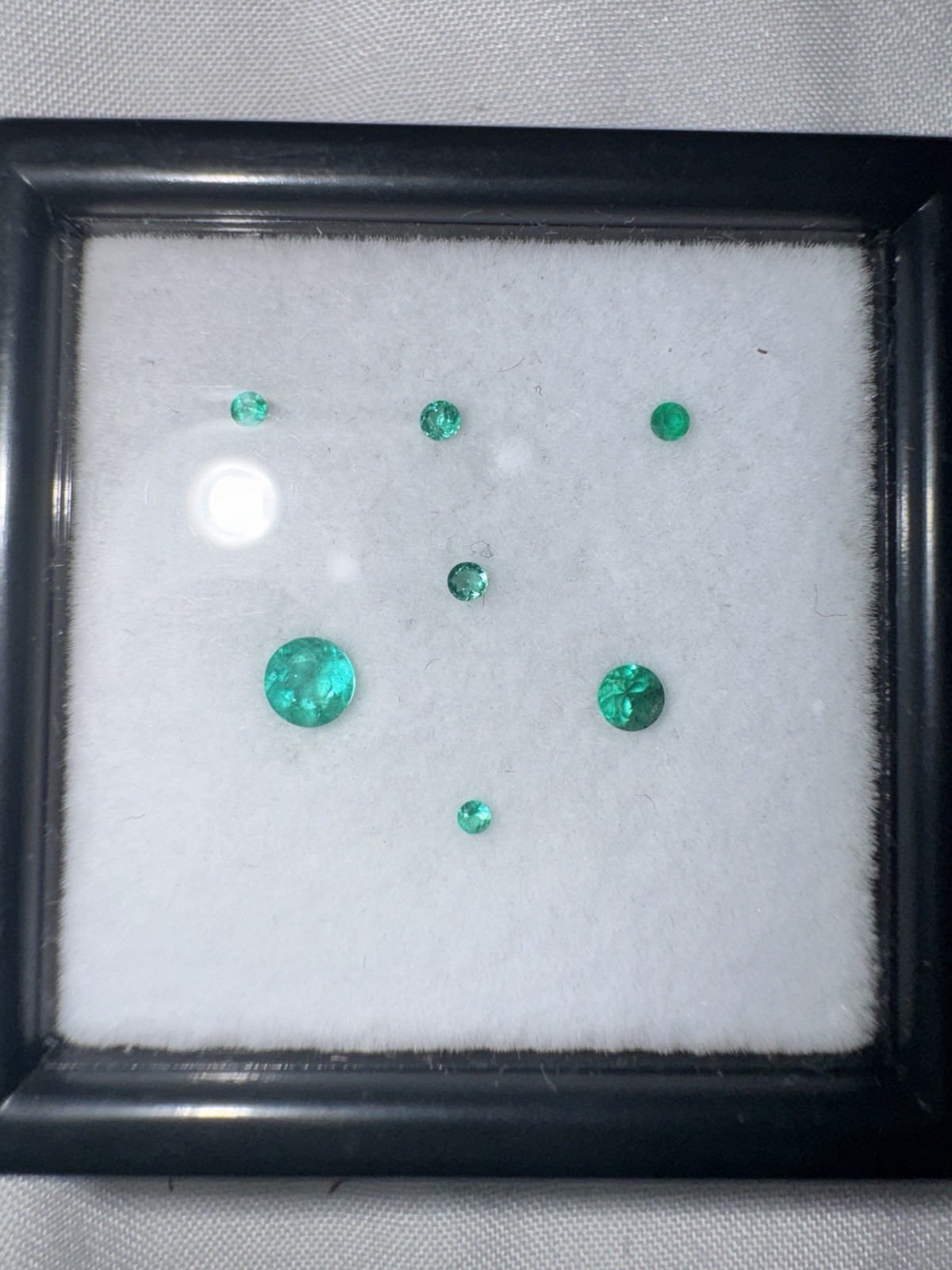 Natural Green Emerald Round Cut Loose Gemstones Lot of 6 Pieces