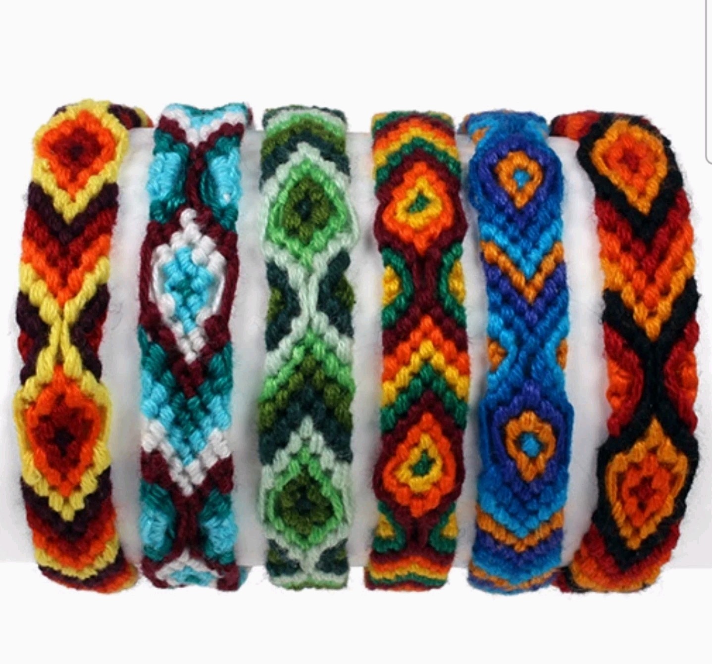 Handmade Guatemalan Artisan Friendship Bracelets Anklet Lot 120 (10 Designs/Lot)