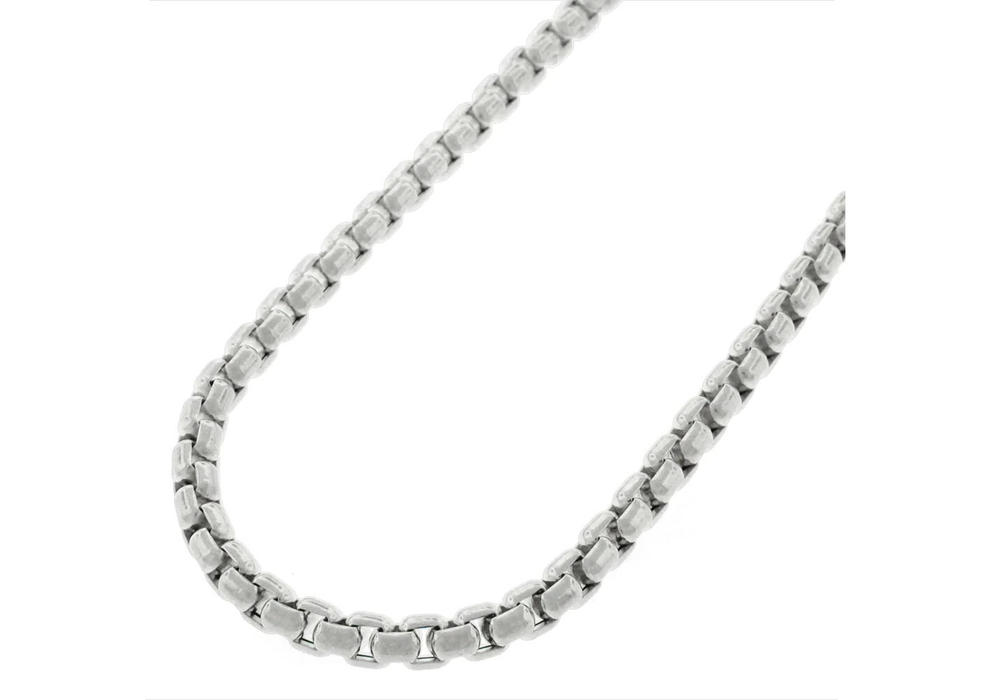 Verona Jewelers Sterling Silver 2.5MM Classic Italian Round Box Chain Necklace-
