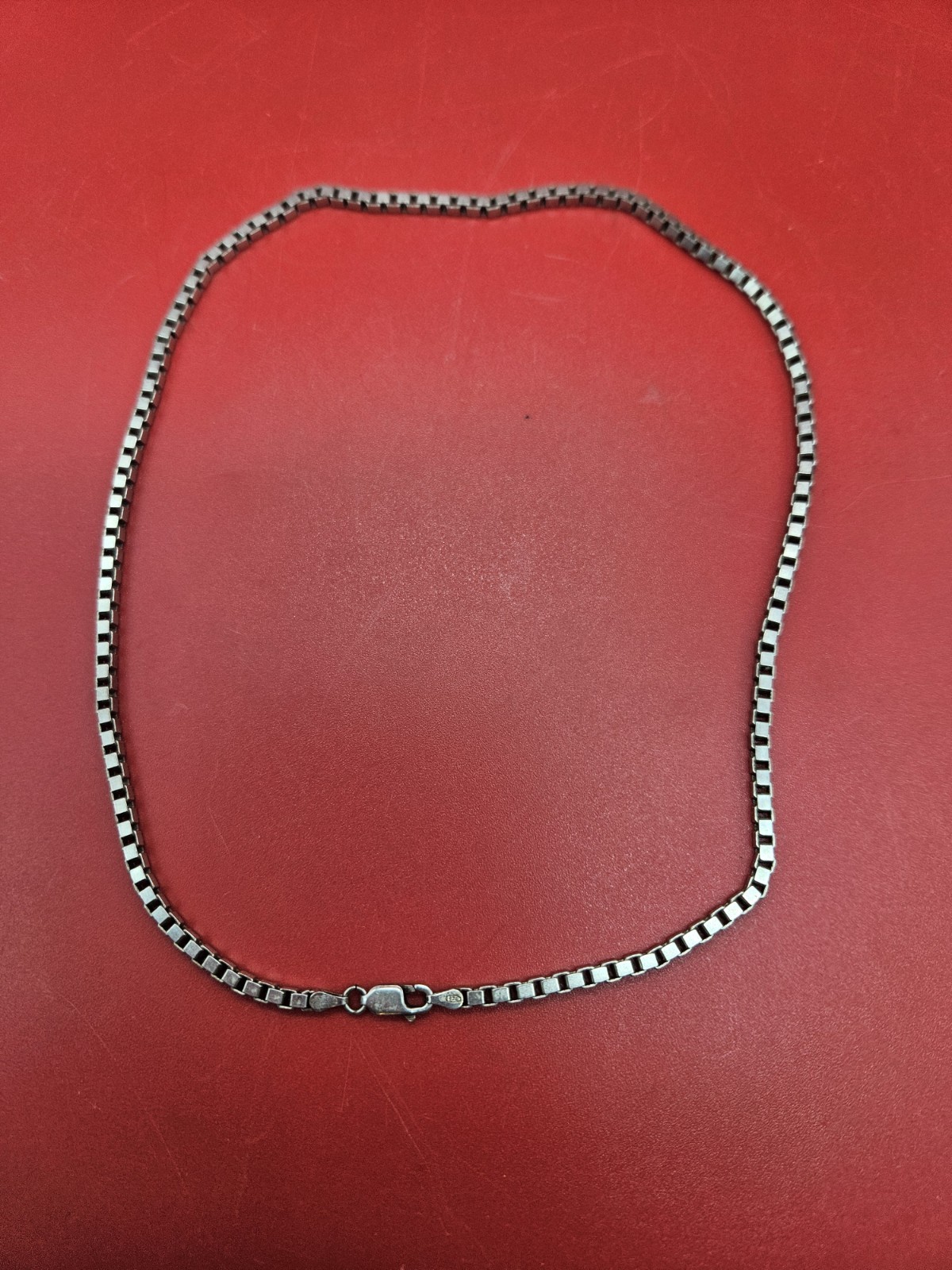 MR Sterling Silver Venetian Box Link Chain Necklace 18 inch