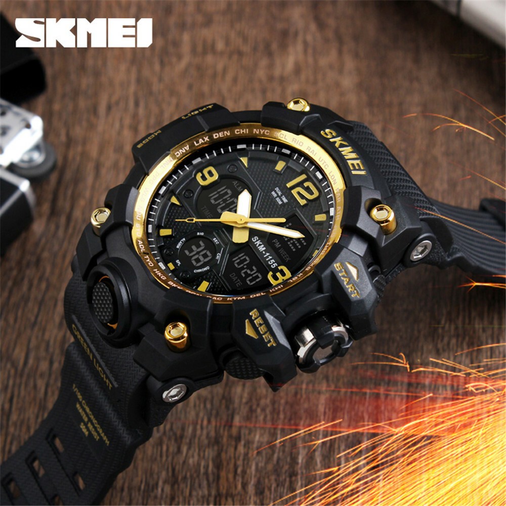 SKMEI Men Sport Watches Military Dual Time Boys Watch Digital Quartz Wristwatch