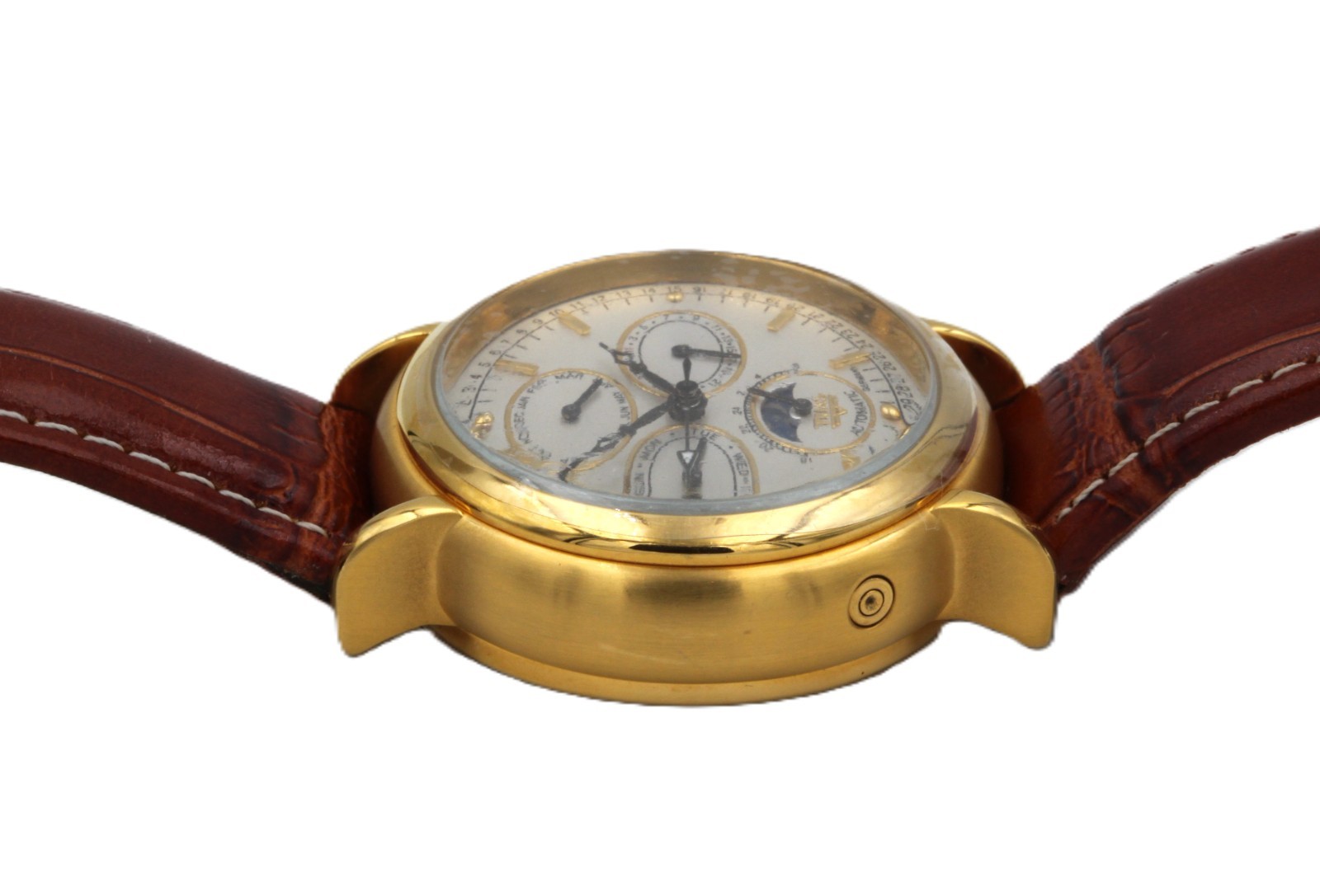 Trias Watches Oval Automatic Watch Unisex Calendar Leather Watchband