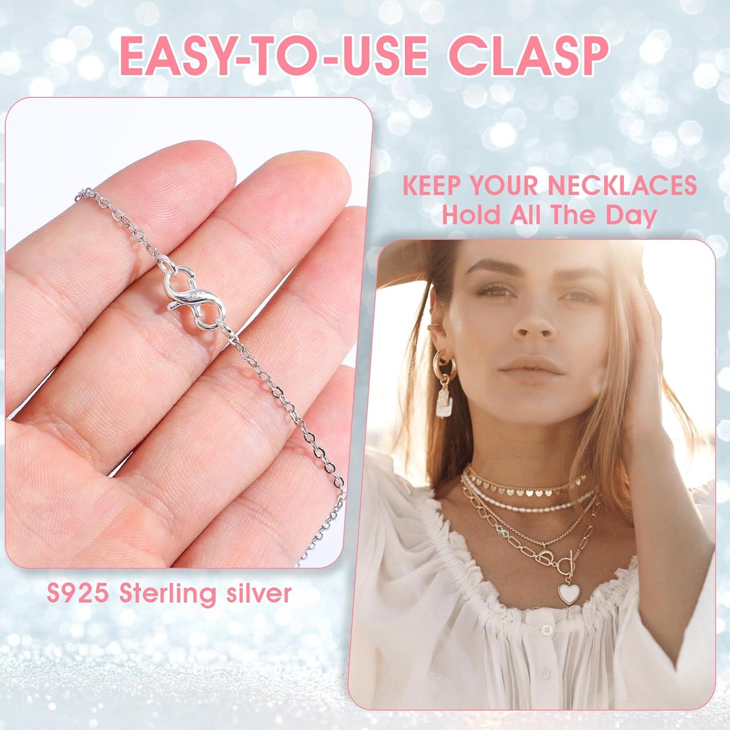 Lobster Clasp Necklace Bracelet Extender 925 Sterling Silver Connector Claw New