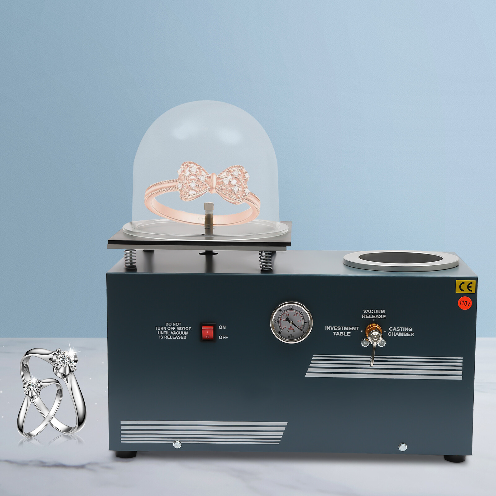 110V 2L Vacuum Investing Casting Investment Machine for Jewelry Lost Wax Cast
