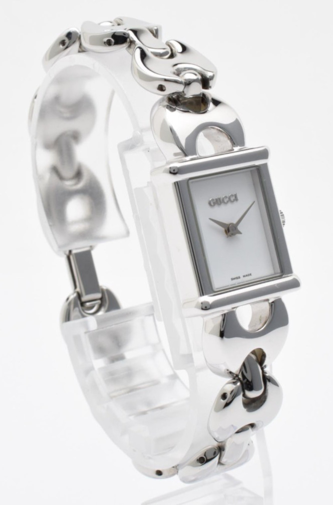 Vintage [NEAR MINT] Gucci 1800L Silver White Dial 18mm Quartz Women Watch JAPAN