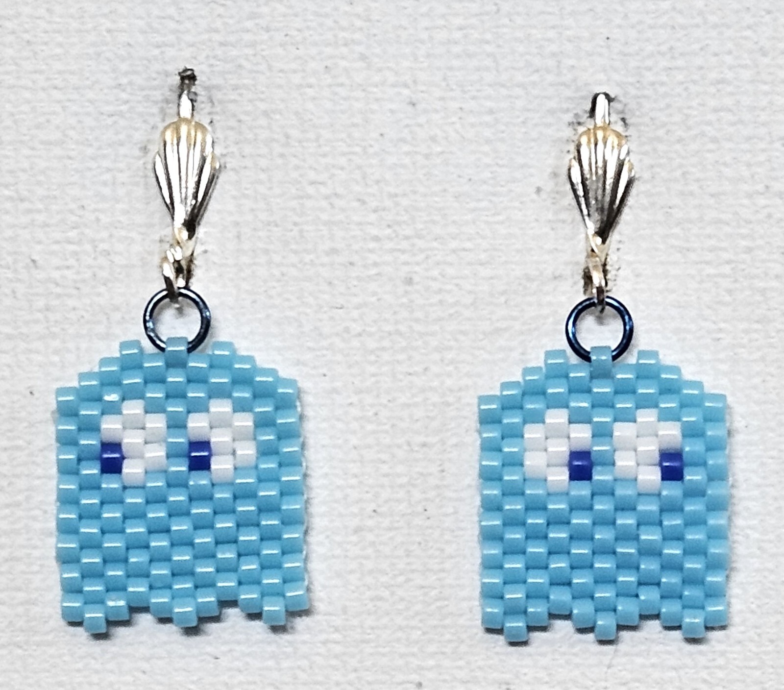Pac-Man Blue Ghost Earrings