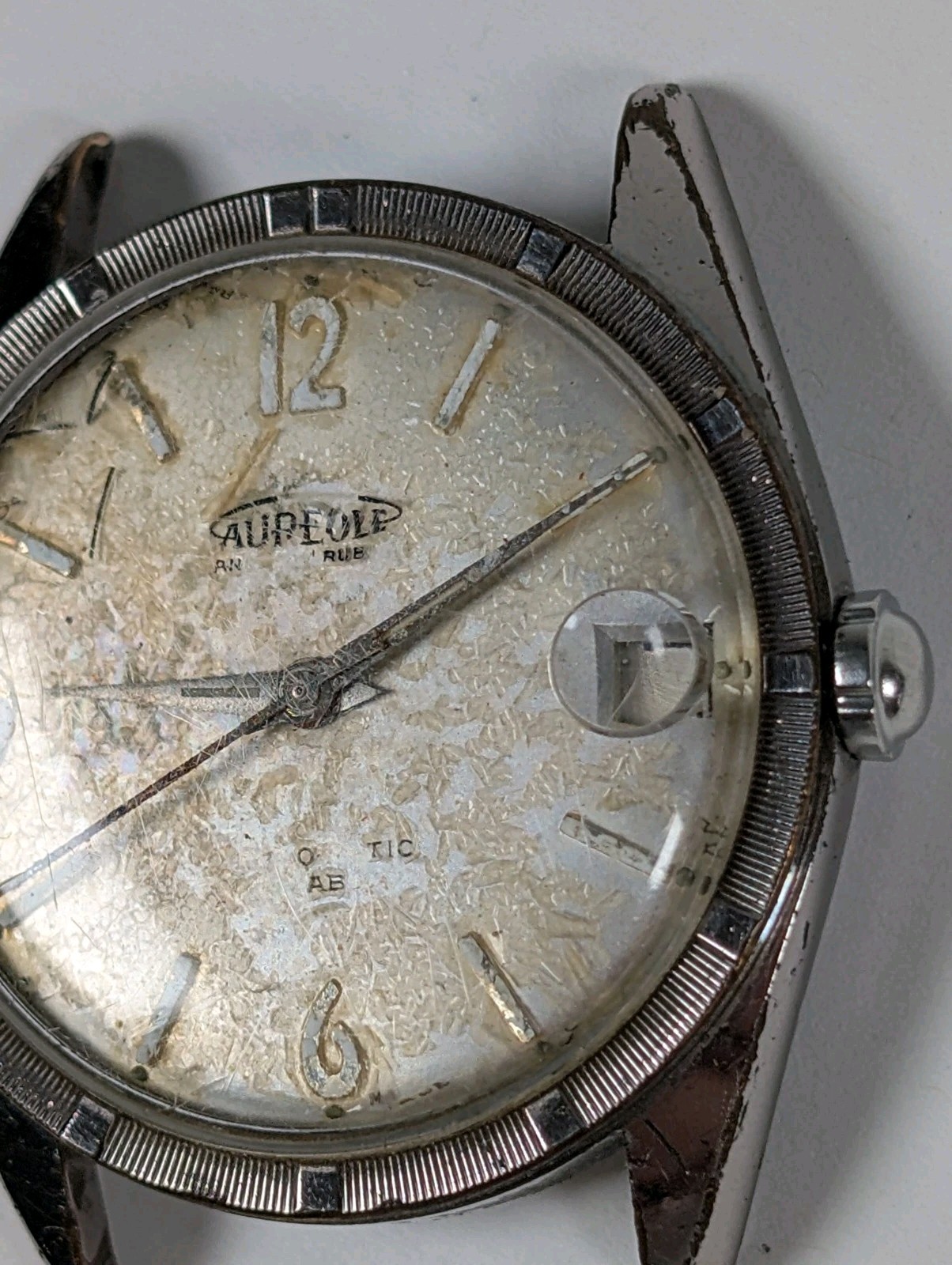 AS-IS PARTS REPAIR Vtg Aureole Date Automatic Watch 17 Jewels Men’s 34mm