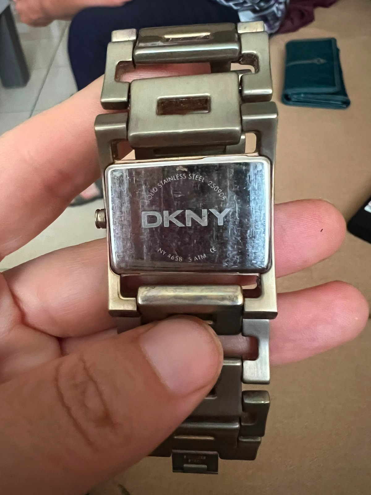DKNY Women’s Y2K Bracelet Watch Rectangular Bronze Tone Quartz Working