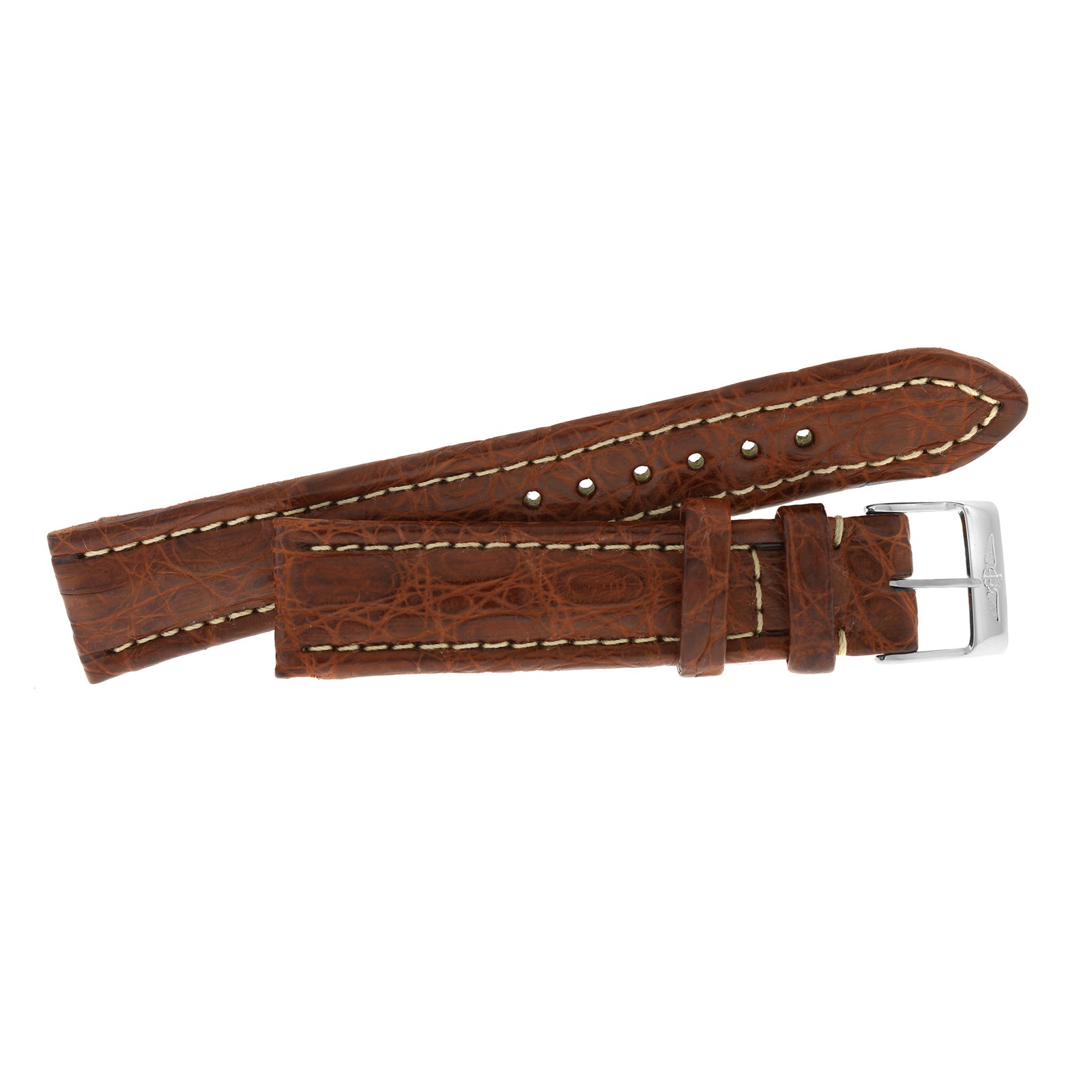 New Breitling 18MM x 16MM Brown Crocodile Leather Strap with Buckle 190MM Length