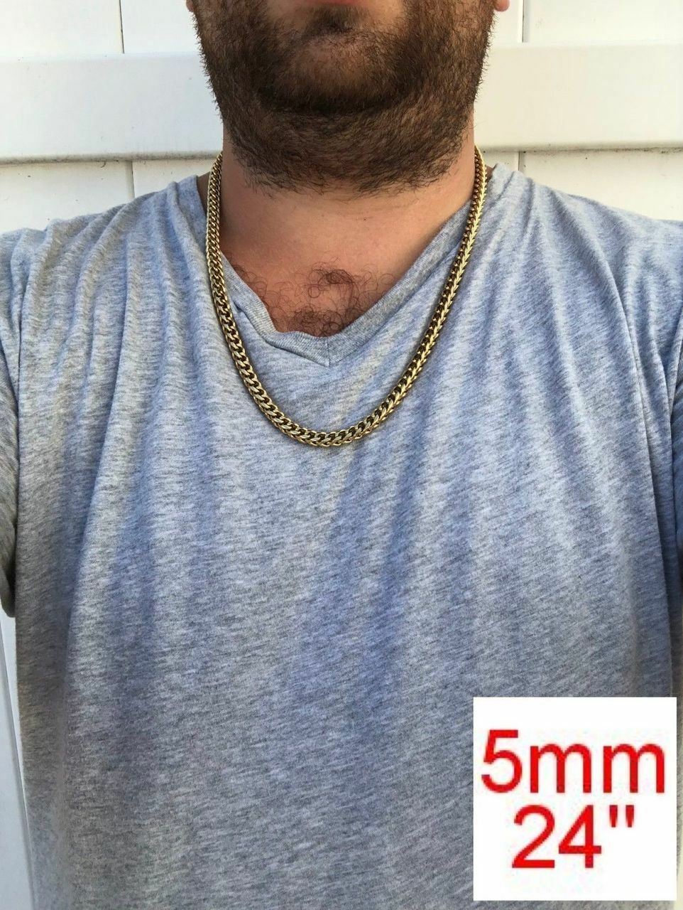 Men’s Franco Chain 14k Gold Plated Stainless Steel BEST QUALITY! 3-8mm HEAVY!