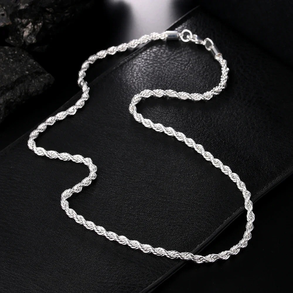 925 Sterling Silver Italian Rope Chain Men’s Necklace 4mm – NEW**