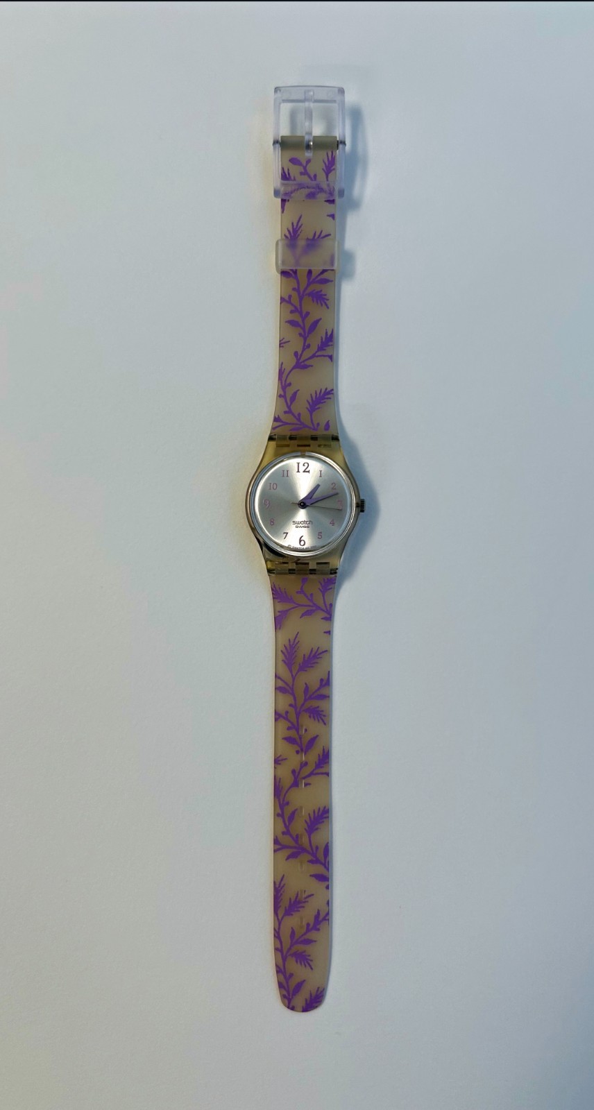 Vintage Swatch Watch in Dainty Floral Lavander
