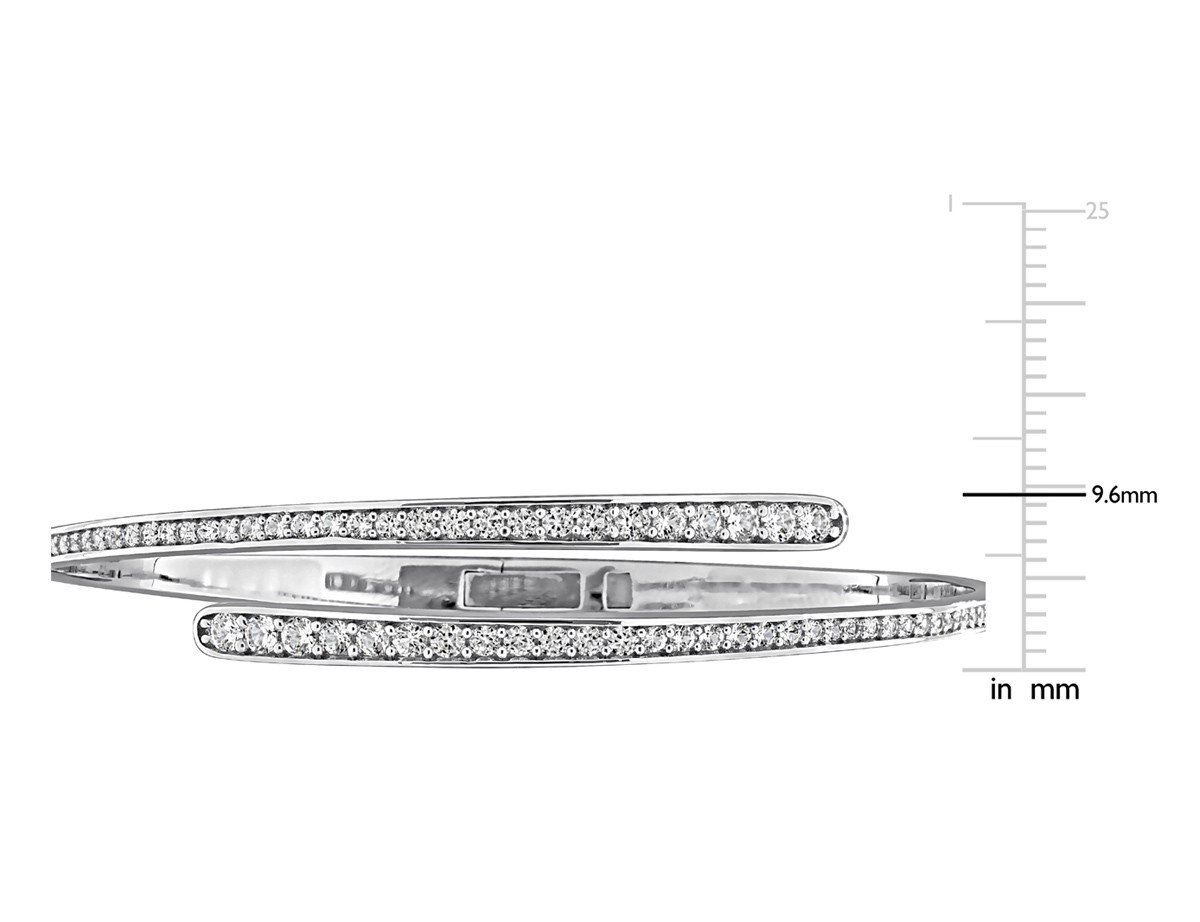 1.66 Carat (ctw) Lab-Created White Sapphire Bangle Bracelet Wrap Sterling Silver