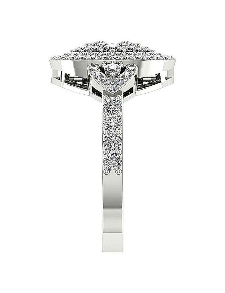 14K Gold I1 G 1.50 Ct Right Hand Round Ring Natural Diamond 14.80 MM Prong Set