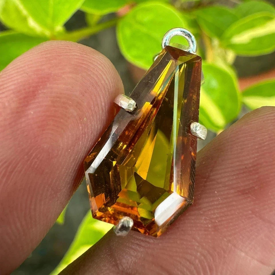 40 Ct Natural Orange Sapphire Certified Loose Gemstone 925 Solid Silver Pendant