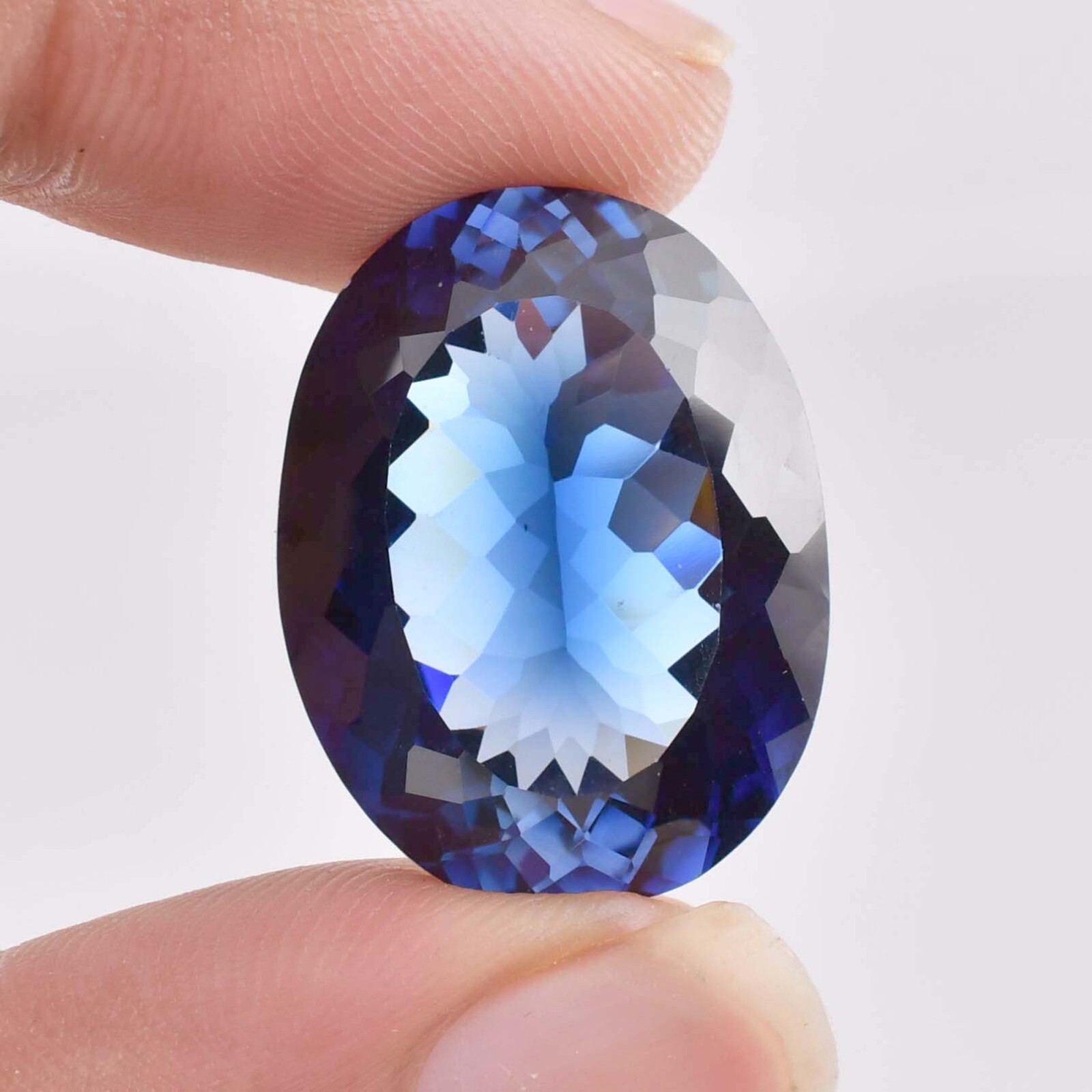 24 x 18 MM Natural Ceylon Ceylon Blue Sapphire Gemstone 39.65 Ct (GIT) Certified