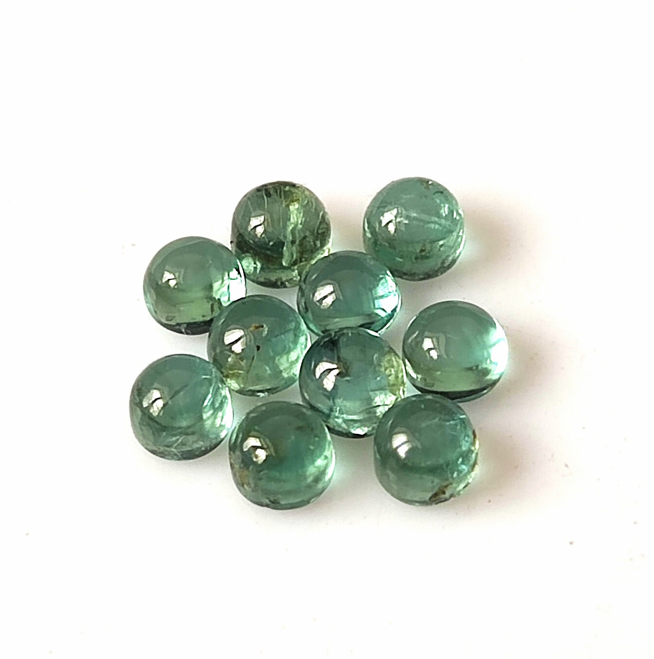 3X3 mm Round Cut Natural Indicolite Tourmaline Cabochon Loose Gemstone 10 Pieces