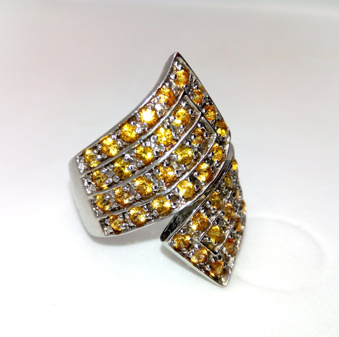 🔥🔥🔥Exclusive Silver & White Gold SAPPHIRE RING, Size 17.25🔥🔥🔥