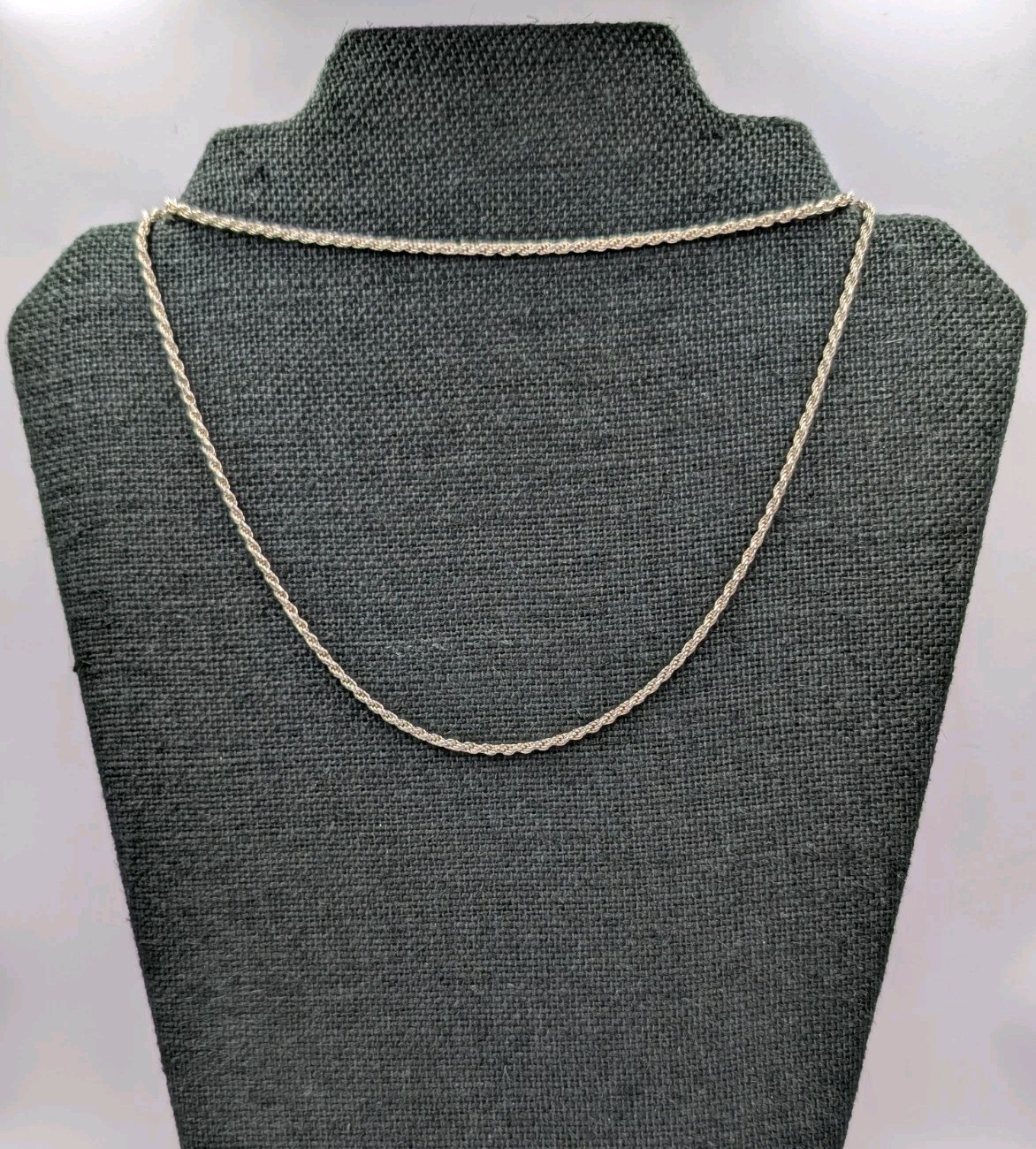 Vtg Italian 925 Sterling Silver Solid Rope Chain Necklace 30″ 2.2mm 14.7g Unisex