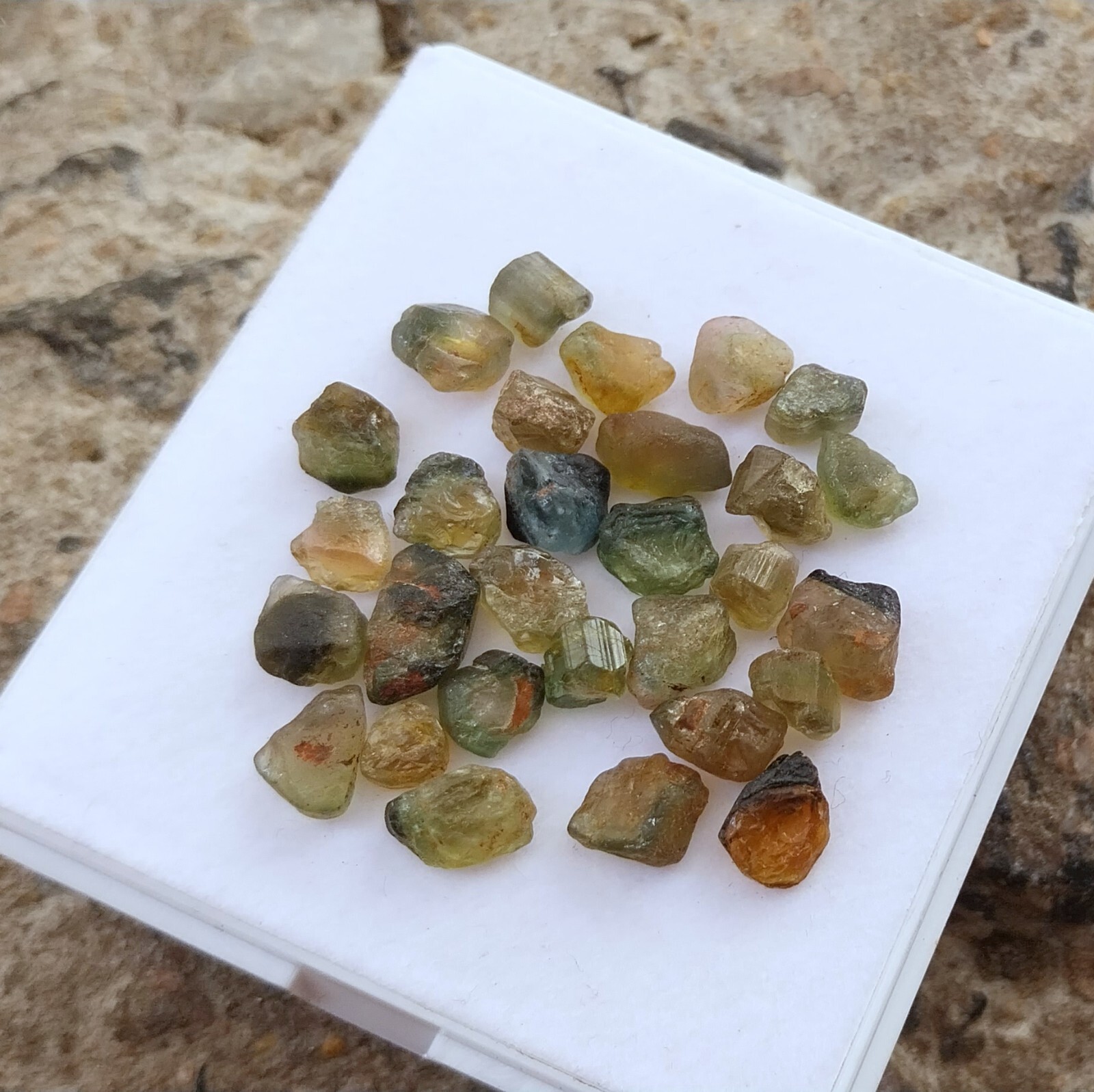 40 Carat 5 to 8 MM Natural Multi Color Tourmaline Raw Rough 29 Piece Lot Gems