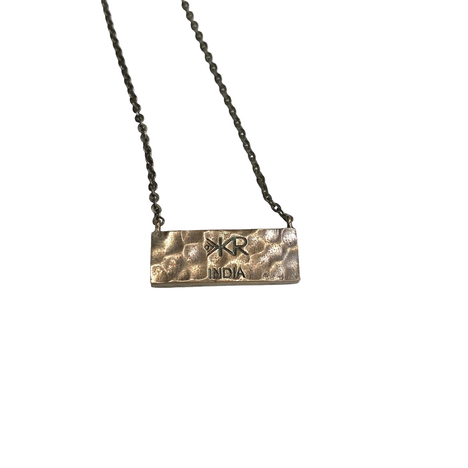 EUC Silpada KR Crossbar Swarovski Crystal Brass Necklace 15″ With A 2″ Extender